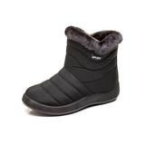 Audeban Snow Boots Womens Winter Ankle Boots Ladies Warm Booties Thickening Shoes Zip Flat Sneakers Outdoor Booties