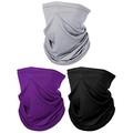 3 Pieces Face Cover Summer Sunscreen Neck Gaiter Lightweight Sun Neck Gaiter for Outdoor Activities (Adult Size)