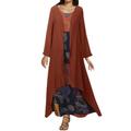 Alloet Ethnic Print Women Cardigan Long Sleeve Two Piece Dress Suit