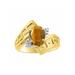 *RYLOS Greek Key Designer Tiger Eye & Diamond Ring - November Birthstone*