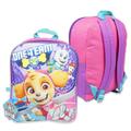 Paw Patrol Girls' Backpack 15" Kids School Bag, Skye Everest with Bonus Water Bottle - Pink/Purple