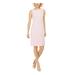 KASPER Womens Pink Zippered Solid Sleeveless Jewel Neck Above The Knee Sheath Evening Dress Size 12P