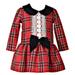 Newborn or Toddler Girls Red Plaid Holiday Christmas Dress 2T