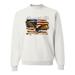 Land of The Free USA Flag Eagle Pride Mens Americana / American Pride Crewneck Graphic Sweatshirt, White, 2XL