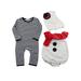 Baby Boys Girls Christmas Snowman Dress Up Clothes Set Striped Jumpsuit Snowman Scarf Romper with Hat Festival Costume