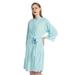 MERRYLIFE Women Bathrobes for Summer Short Loungewear Soft Lightweight Sleepwear Dual Pockets Adjustable Tie Kimono Robes Terry Cloth Blue S-XL