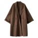 Hazel Tech Women's Wool Coat Lapel Mid-length Overcoat Casual Long Sleeve Trench Outwear Jacket with Pockets