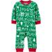 Carter's Baby Boys' Zip Up Sleep and Play, Green Merry Bright, 3 Months