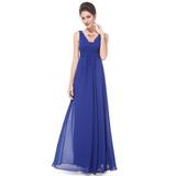 Ever-Pretty Womens Elegant Empire Waist Long Formal Evening Cocktail Party Dresses for Women 81105 Sapphire Blue US8