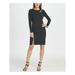 DKNY Womens Black Long Sleeve Jewel Neck Above The Knee Shift Evening Dress Size 6