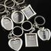 Besufy Keychain Mini Heart Square Round Oval Insert Photo Frame Rotary Keyring