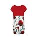 Women Floral Office Work Dress Summer Evening Party Pencil Midi Dresses Boho Short Dress Cocktail Dresses