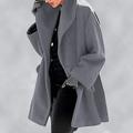 Women Shawl Collar Fleece Coat Elegant Blend Coats Long Coat Outerwear Jackets