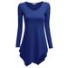 Doublju Womens Long Sleeve V-Neck Tunic Handkerchief Longline Tunic T-Shirt Dress