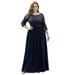 Ever-Pretty Maxi Evening Party Dress 2020 Wedding Guest Dress 06832 Navy Blue US18