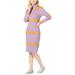 Moon River Womens Stripe Bodycon Sweater Dress