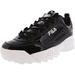 Fila Women's Disruptor Ii Premium Patent Black/White/White Ankle-High Fashion Sneaker - 6.5M