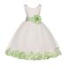 Ekidsbridal Ivory Tulle Rose Petals Formal Flower Girl Dresses Toddler Girl Dresses Pageant Dresses Wedding Tulle Dresses Birthday Girl Dress Special Occasions Dresses Easter Summer Dresses 302S