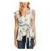 VINCE CAMUTO Womens Ivory Floral Sleeveless V Neck Top Size M