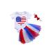 Canis Independence Day Baby Girls Set Heart Print Romper Tutu Skirt Headband