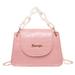 Chinatera Alligator PU Women Shoulder Bags Acrylic Chain Crossbody Handbags (Pink)