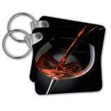 3dRose Pour A Glass Of Red Wine - Key Chains, 2.25 by 2.25-inch, set of 2