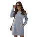 Casual Winter Round Neck Long Sleeve Sexy Party Slim Skinny Mini Blouses Tops Dress
