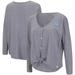 North Carolina Tar Heels Colosseum Women's Charity Button-Up Tie-Front Long Sleeve Top - Gray