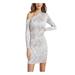 Guess Womens Marian Snake Print Off-The-Shoulder Party Dress