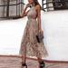 New Hot Summer Elegant Sexy beach Women Dress long retro Sexy Lace Cutout Printed Women's Halter Dress Halter sleeveless