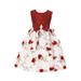 Crayon Kids Girls Burgundy Floral Print Bow Junior Bridesmaid Dress