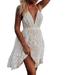 Womens Summer Lace V Neck Mini Dress Evening Cocktail Beach Dresses Sundress