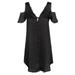 RACHEL Rachel Roy Womens Black Cold-Shoulder Shift Dress XS