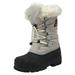 Dream Pairs Kids Boys Girls Winter Snow Boots Waterproof Insulated Fur Outdoor Snow Boots Soft Warm Shoes Boots Maple Grey/Beige Size 9