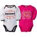 NFL Chicago Bears Baby Baby Girls Long Sleeve Bodysuit Set, 2-Pack