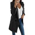 ESSEN Coat Casual Women Autumn Winter Solid Color Lapel Open Front Jacket Long Warm Coat