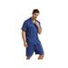 Luxsea Men's Pajamas Summer Casual Plus Size Home Service Suit in Pure Matte Color Short Sleeve Home Dress Set