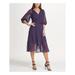 DKNY Womens Purple V Neck Midi Party Dress Size 4