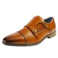 Bruno Marc Mens Business Dress Lace-up Cap toe Oxford Shoes Monk Strap Slip On Loafers US HUTCHINGSON_2 CAMEL Size 7