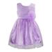 Styles I Love Little Girl Organza Birthday Wedding Flower Girl Sleeveless Dress Satin Special Occasion Formal Dresses (Purple, 130/5-6 Years)