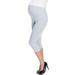 Emmababy Women's Solid Color Cropped Trousers, Casual High Waist Elastic Pants for Pregnant Mothers