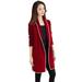 Women Lapel Casual Solid Color Plus Velvet Jacket Long Sleeve Loose Cardigan Warm Long Fleece Coat