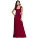 Ever-Pretty Elegant Bodycon Backless Bodycon Floor Length Wedding Guest Dress for Women 00258 Burgundy US6