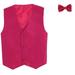 Little Boys Fuchsia Poly Silk Vest Bowtie Special Occasion Set 4T