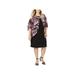 Connected Apparel Womens Plus Floral Chiffon Wear to Work Dress
