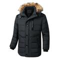 MAWCLOS Men Winter Coat Long Sleeve Plus Size with Hoodies Casual Thicken Fleece Zipper Button Down Jacket