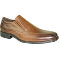 BRAVO Men Dress Shoe MILANO-7 Classic Loafer with Double Runner Square Toe and Leather Lining