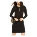 MICHAEL KORS Womens Black Solid Long Sleeve Crew Neck Above The Knee Fit + Flare Dress Size S