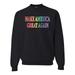 Make America Great Again Lesbian Gay Rainbow Mens Political Crewneck Graphic Sweatshirt, Black, 2XL