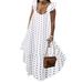 Women Boho Sundress Ladies Floral Dress Sleeveless Long Maxi Dress Summer Casual Loose Swing Dresses Plus Size